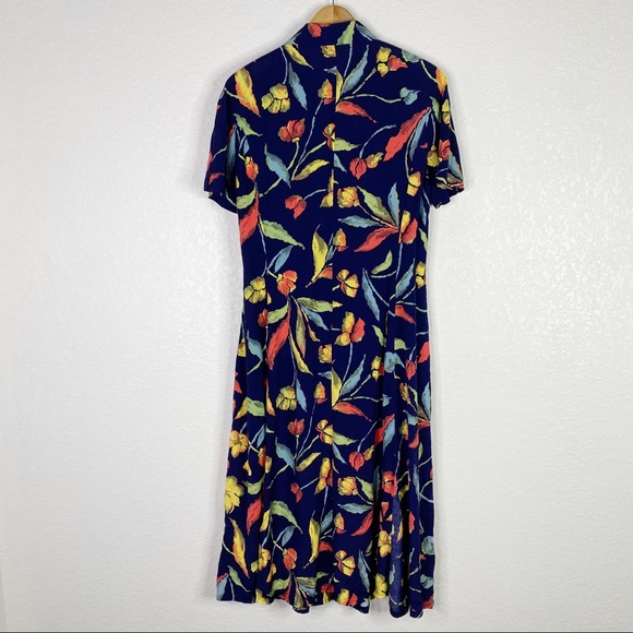 Vintage Givenchy En Plus Floral Button Front Midi Shirt Dress - Picture 8 of 8